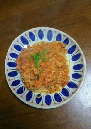 ヴィーガン重ね煮トマトソースパスタ-レシピのメイン写真
