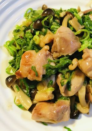 シンプル●鶏肉とキノコのネギ炒め-レシピのメイン写真