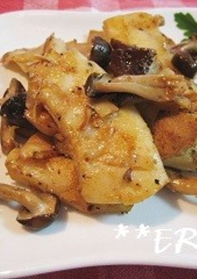 たけのことイカのバター炒め～♪♪-レシピのメイン写真