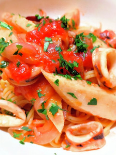 ヤリイカとタケノコのトマトソースパスタ-レシピのメイン写真