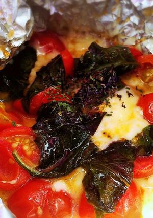 簡単おかず:焼きカプレーゼ-レシピのメイン写真