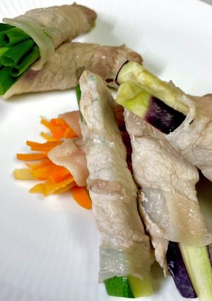 季節の野菜の肉巻き〜蒸してサッパリ食べる-レシピのメイン写真