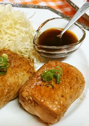 ヘルシーに節約！【豆腐の肉巻ステーキ】-レシピのメイン写真