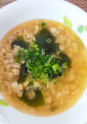 中華スープで食べるオートミールご飯-レシピのメイン写真