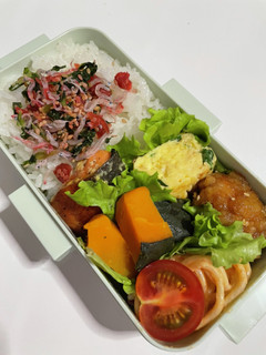 唐揚げ甘辛煮と鮭マヨポン弁当-レシピのメイン写真