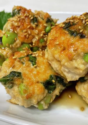 【栄養満点☆包丁不要】大葉と枝豆のつくね-レシピのメイン写真