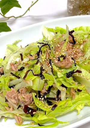 簡単！シャキシャキツナレタスサラダ！-レシピのメイン写真