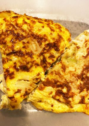 鶏ササミとキャベツのオープンオムレツ-レシピのメイン写真