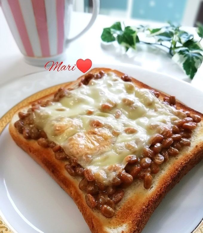 納豆チーズトースト by ♡♡♡Mari♡♡♡ 【クックパッド】 簡単