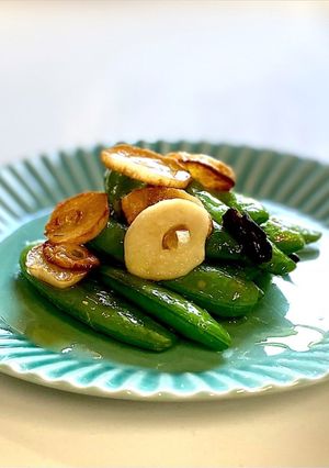 スナップエンドウのピリ辛にんにく炒め-レシピのメイン写真
