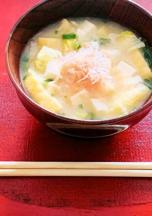 やせ菌を育てる!お一人さま味噌汁♡-レシピのメイン写真