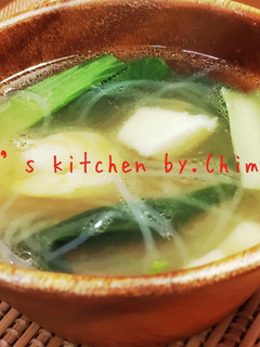 簡単☆えび&いかと小松菜のタイ風スープ-レシピのメイン写真
