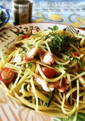 タコともずくのペペロンチーノ-レシピのメイン写真