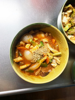 レンジ肉無豆腐まるでハンバーグ味野菜炒め-レシピのメイン写真