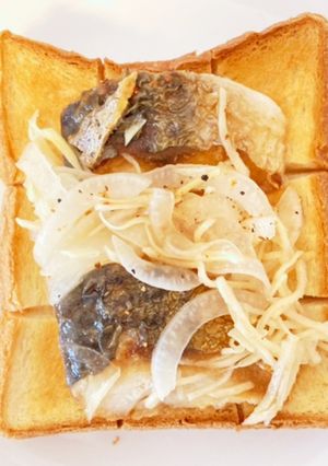 塩鯖南蛮漬けのせただけ、サバサンド-レシピのメイン写真