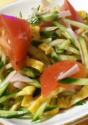 野菜とハム卵の中華サラダ-レシピのメイン写真