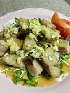 ハマチの竜田揚げ、香味ダレ、揚げない。-レシピのメイン写真