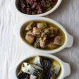 山椒オイル煮【塩サバ・鶏・ホタルイカ】