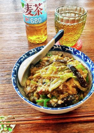 ナスの味噌炒めどんぶり-レシピのメイン写真