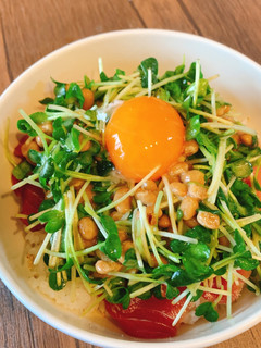 中トロかいわれ納豆丼-レシピのメイン写真