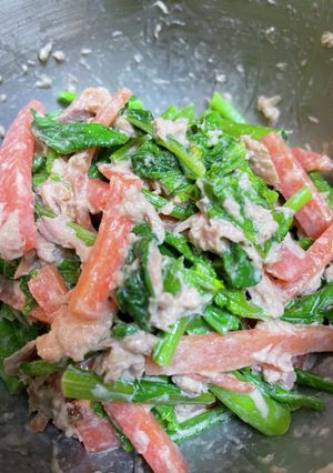 かぶれ菜とにんじんのツナ和え-レシピのメイン写真