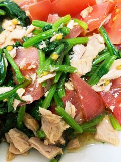 簡単☆ほうれん草とトマトのツナ缶和え!-レシピのメイン写真