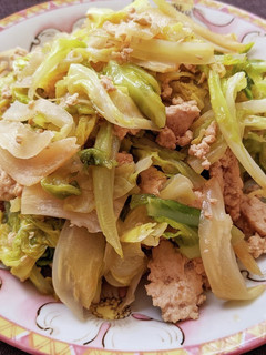春キャベツと鶏ひき肉の蒸し炒め-レシピのメイン写真