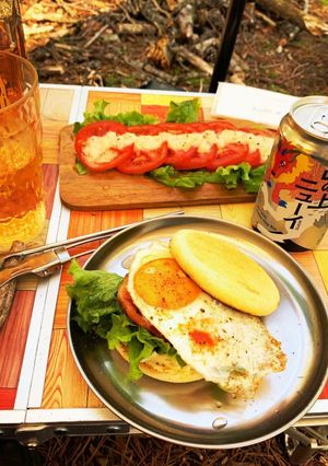 キャンプ飯　ソーセージエッグマフィン-レシピのメイン写真