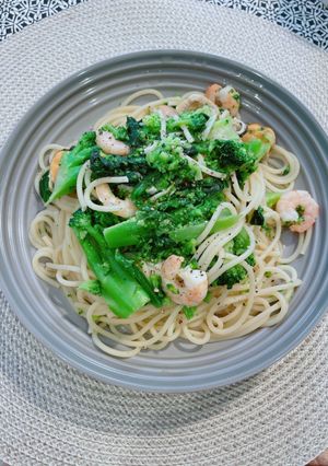 コストコの冷凍食品のみで作る魚介パスタ!-レシピのメイン写真
