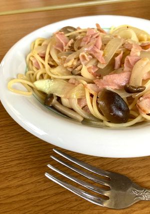 ベーコンとしめじのシンプルパスタ-レシピのメイン写真