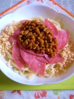 醤油うどん風冷やしうどん60~ビアソ納豆-レシピのメイン写真