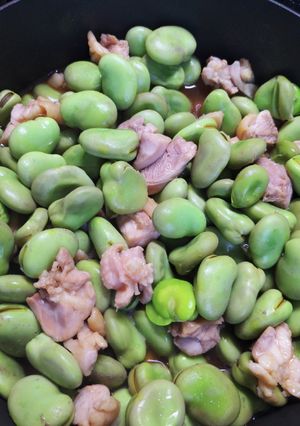 そら豆と鶏肉の煮物(母からレシピ)-レシピのメイン写真