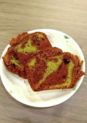 お洒落マーブルパウンドケーキ➽抹茶ココア-レシピのメイン写真