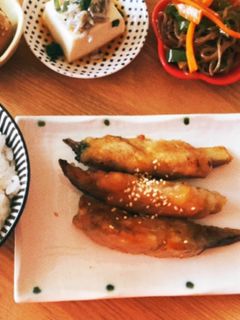お茄子の豚肉シソ巻き-レシピのメイン写真