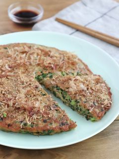 全粒粉で糖質オフ!しょうゆ風味のねぎ焼き-レシピのメイン写真