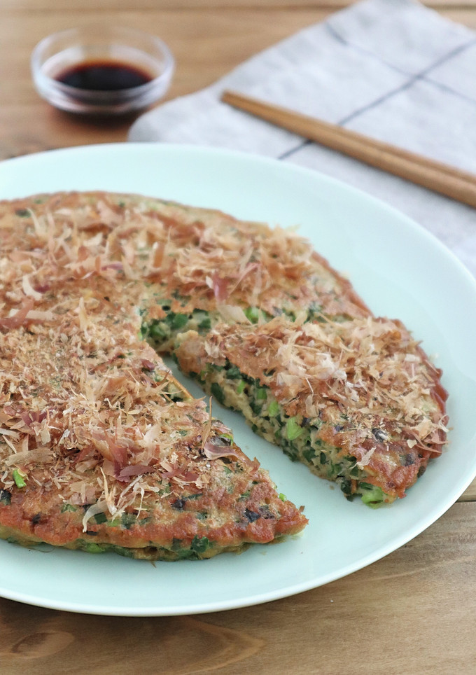 全粒粉で糖質オフ！しょうゆ風味のねぎ焼き-レシピのメイン写真