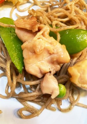 アヒージョ残り油で★イタリアン焼き蕎麦-レシピのメイン写真