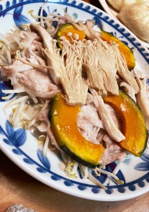レンジでチン！もやしと豚の蒸しもの-レシピのメイン写真