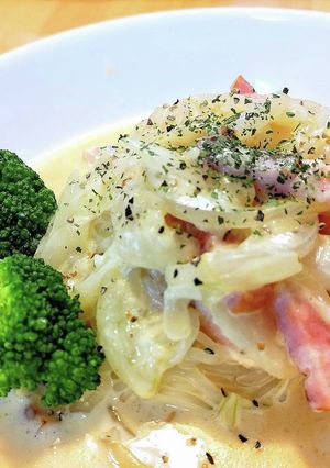 低糖質！濃厚チーズソースしらたきパスタ-レシピのメイン写真