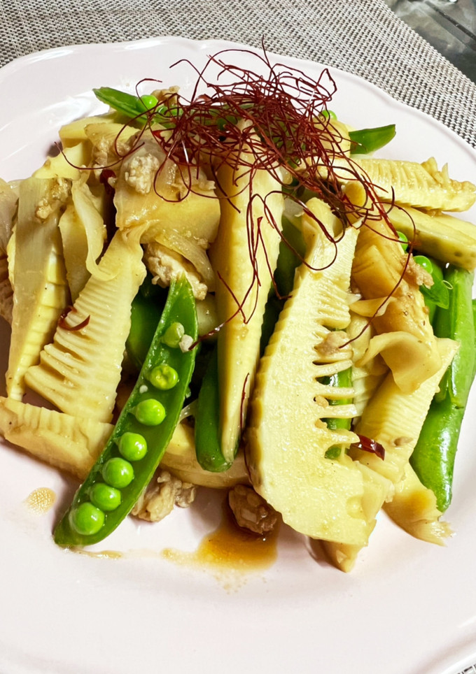 筍とスナップエンドウの焼肉のタレ炒め。-レシピのメイン写真
