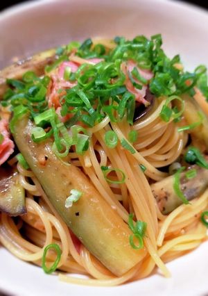 ナスとベーコンのポン酢パスタ-レシピのメイン写真