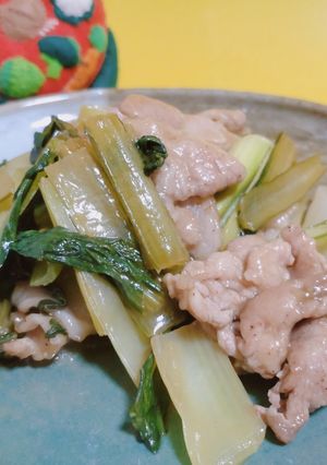 小松菜と豚肉のポン酢炒め-レシピのメイン写真