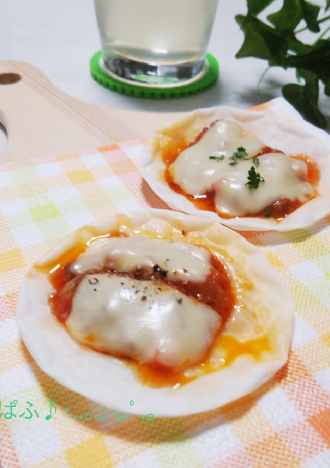餃子の皮とミートソースでピザ風♪-レシピのメイン写真