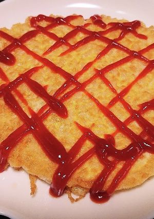 簡単!!お好み焼き風、焼きオムライス-レシピのメイン写真