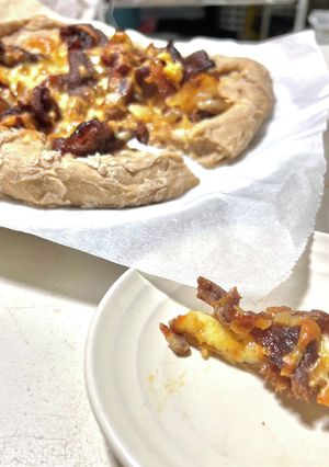簡単！全粒粉で焼肉ピザ♪-レシピのメイン写真