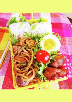 おにぎり＆焼きそば弁当-レシピのメイン写真