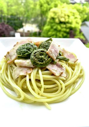コゴミのバジルパスタ-レシピのメイン写真