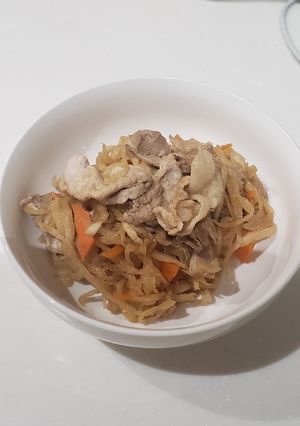 切り干し大根の豚こま肉の炒め煮-レシピのメイン写真