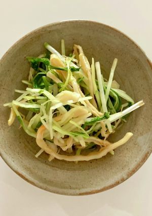 レンジで!水菜とさきいかのカラシ醤油和え-レシピのメイン写真