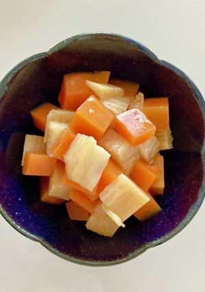 茹でて漬けるだけ！角切り野菜のポン酢漬け-レシピのメイン写真
